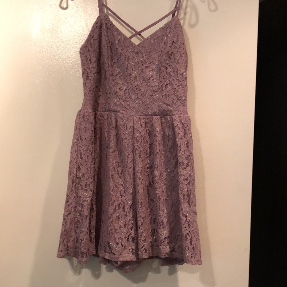 Lavender Lace Sparkly Romper XS - Xhilaration PRACTICAL & FANCY Excellent Cond
